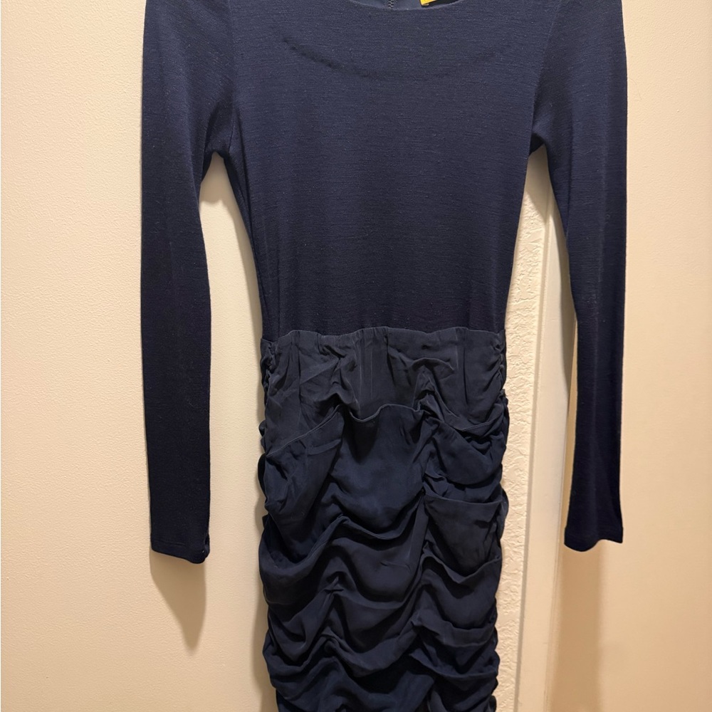 Alice + Olivia Midnight Blue Ruched Kids Dress